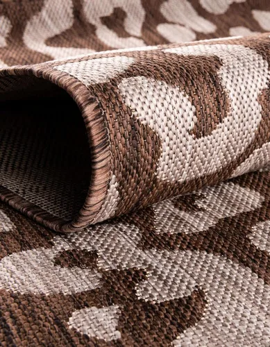 Miniatura 7 de Unique Loom Outdoor Safari Collection - Alfombra para exterior, diseño de leopardo (3 x 5 pies 3 pulgadas, Rectángulo, Marrón/Marrón claro)