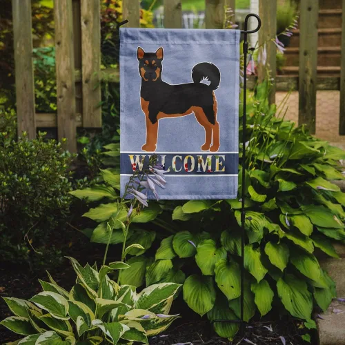 Miniatura 2 de Caroline's Treasures CK3704GF Bandera de jardín de bienvenida de Akita Shepherd Black and Tan - Bandera decorativa para patio exterior, patio