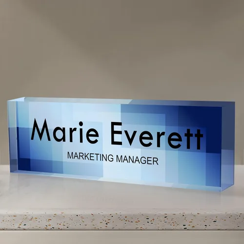 Miniatura 31 de Placa de nombre de escritorio personalizada, regalos personalizados de agradecimiento a los empleados, placa de identificación acrílica