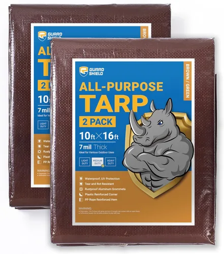 Miniatura 74 de GUARD SHIELD Lona blanca de 20 x 20 pies, cubierta de lona de polietileno de uso medio y multipropósito de 7 mil Blanco