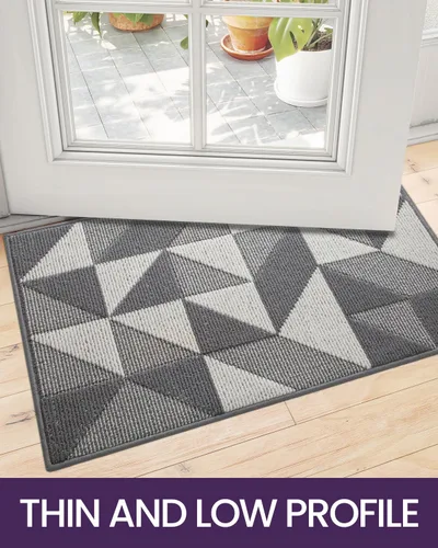 Miniatura 5 de DEXI - Alfombras para puerta de entrada, antideslizante, lavable, absorbente, resistente a la suciedad en el interior, alfombra de entrada de perfil