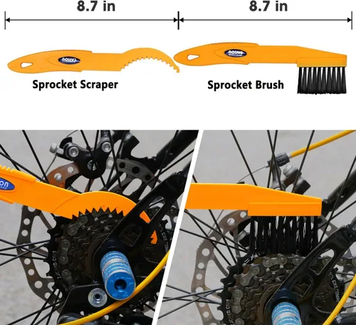 Miniatura 5 de Juego de herramientas de limpieza de bicicletas de 7 piezas, kit de cepillo limpio para bicicleta, adecuado para montaña, carretera, ciudad