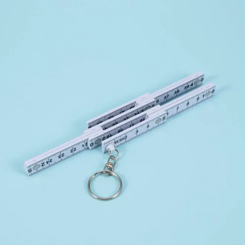 Miniatura 7 de Leadigol 2 llaveros de regla plegable, regla de plástico plegable portátil de 1.6 ft con llavero, herramienta de medición para mujeres y hombres