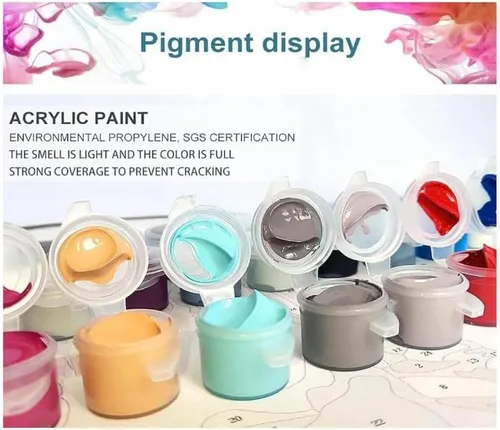 Miniatura 3 de ZMHZMY Pintura por números para adultos, geometría creativa, Corgi, kits de pintura por números, pintura al óleo, lienzo de dibujo, decoración