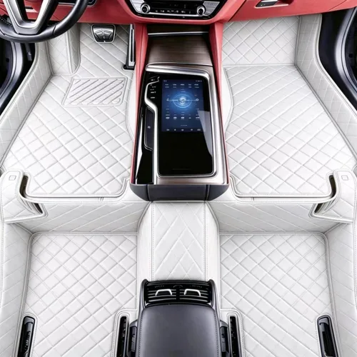 Miniatura 22 de Alfombrillas de cuero personalizadas para todo tipo de clima, revestimientos para el suelo de automóviles, SUV, camiones, juego de tapetes Azul