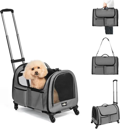 Miniatura 9 de Paw Ballet Transportador de mascotas con ruedas, jaula duradera para gatos aprobada por aerolíneas, transportador plegable para perros, bolsa