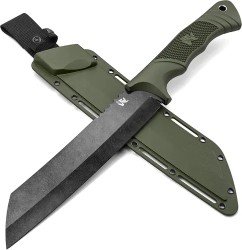 Miniatura 9 de ODENWOLF W Machete – Machete de supervivencia de espiga completa con funda – Cuchillo machete fuerte de acero D2 para cortar árboles, para trabajo