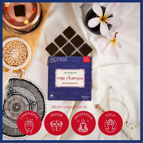 Miniatura 5 de Aromafume - Paquete de recambio de ladrillos de incienso Nag Champa (3 x 9 ladrillos) por Aromafume Ideal para la espiritualidad Fabricado