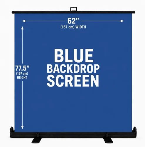 Miniatura 2 de Fondo de pantalla azul de 62 pulgadas – Fondo Chromakey plegable y portátil para streaming, videollamadas, fotografía, zoom y juegos – resistente a
