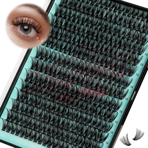 Miniatura 11 de Kit de Extensión de Pestañas, Kit de Racimos de Pestañas DIY 168Pcs con Pegamento de Unión y Sello Impermeable, Removedor de Pestañas para Kit