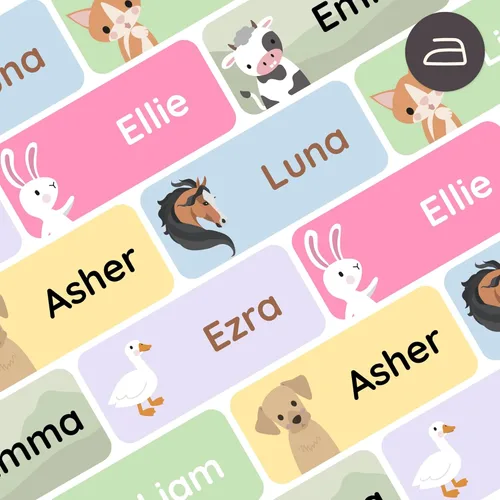 Miniatura 16 de Etiquetas de nombre termoadhesivas y etiquetas de nombre para ropa (120 unidades), etiquetas de tela personalizadas para niños, escuela, guardería