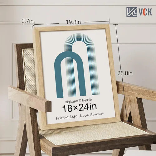 Miniatura 356 de VCK Marcos para póster de madera maciza de 22.375 x 34 pulgadas, marco de fotos A1 negro con montaje en pared, paquete de 3