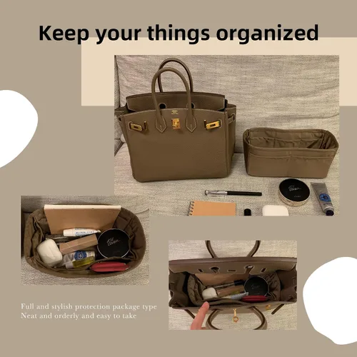 Miniatura 8 de DGAZ Organizador de bolsos suave y sedoso, seda, bolso de lujo en moldeadores de bolsas, para mujer, se adapta a bolsas Birkin25303540