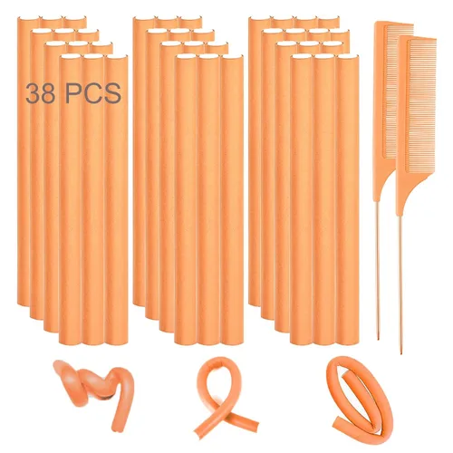 Miniatura 8 de 36 Flexi Rods Rodillos para el Cabello, Varillas de Espuma Flexible para Rizar Cabello Largo y Corto - Rodillos Curvables sin Calor con 2 Peines