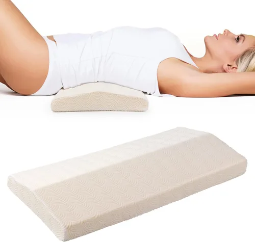 Cozyhealth Almohada de apoyo lumbar para dormir, cojín de apoyo lumbar de espuma viscoelástica para aliviar el dolor de espalda baja, soporte de