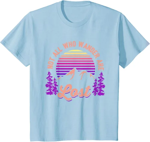 Miniatura 9 de Not All Who Wander Are Lost Vintage Mountains - Camiseta de senderismo, Negro, S
