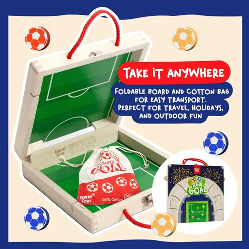 Miniatura 4 de Nene Toys Sling Goal, juego de disco de madera para niños y adultos, juego de mesa familiar de ritmo rápido para niños de 4 años en adelante, juego