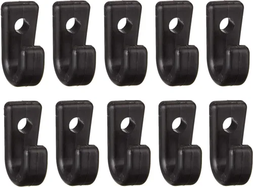 RLECS 10 ganchos en J para kayak, gancho de nailon negro, ganchos elásticos en forma de J para seguridad, kayak, canoa, tabla de remo, accesorio