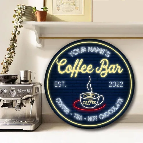 Miniatura 3 de Letrero de madera de barra de café personalizado, placa de pared para decoración de cocina, regalos personalizados para amantes del café, café 02