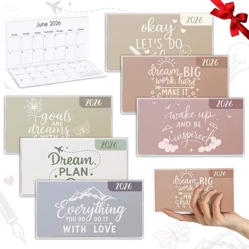 Miniatura 8 de ReliThick 6 piezas de calendario de bolsillo 2026 para bolso, planificador mensual, cuaderno de bolsillo pequeño, diario, bloc de notas, regalo