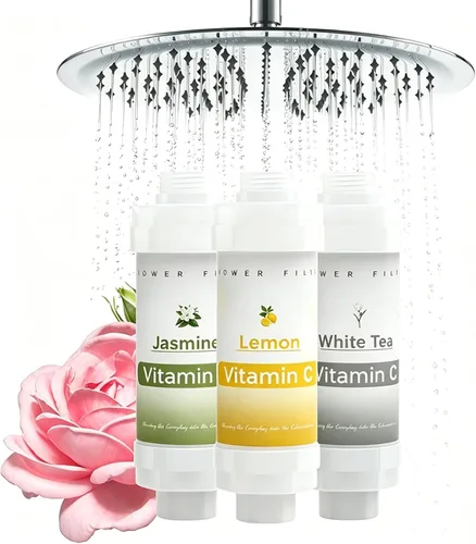Miniatura 22 de 8 filtros de ducha de vitamina C para filtro de agua dura, accesorios de baño para ducha, bañera, lavanda, jazmín, té blanco, océano, melocotón