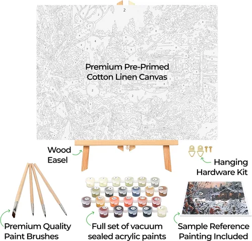 Miniatura 2 de Ledgebay Kit de Pintura por Números DIY para Adultos, Lienzo Enmarcado, de Principiante a Avanzado, Kit de Pintura por Números, los Kits Incluyen