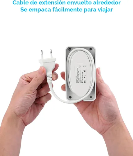 Miniatura 2 de Kakyanill Adaptador de enchufe de viaje europeo, Adaptador de enchufe de viaje EU/UK/US, Regleta de alimentación con 6 tomas AC, 4 puertos USB