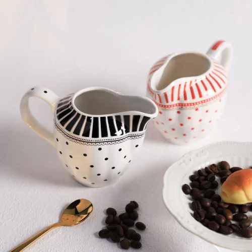 Miniatura 7 de Juego de crema de cerámica y azucarera de cerámica para servir café