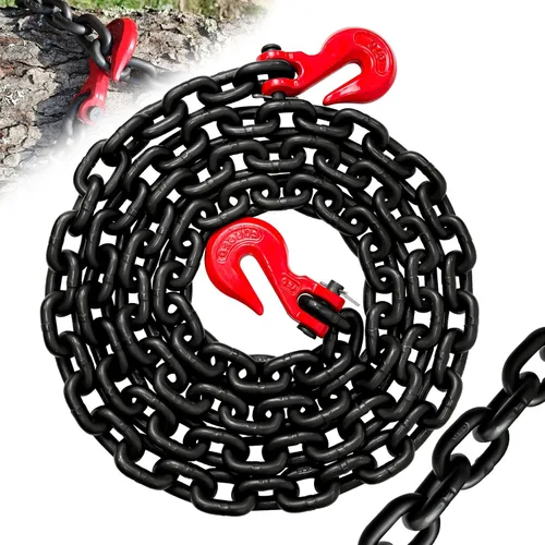 Miniatura 12 de G80 Cadena de Carpeta de Transporte Cadena de 1/4"×20 PIES de Alta Resistencia con 3300 Libras de Fuerza de Rotura para Remolque Cadenas