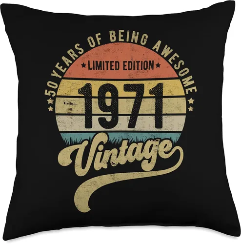 Miniatura 4 de Reto Vintage 50th Birthday, 1971 Limited edition 50 years Throw Pillow