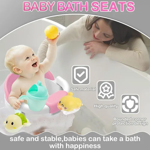 Miniatura 2 de Asiento de baño para bebés de 6 meses en adelante, asientos de baño antideslizantes para bebés sentados, asiento seguro para bebés y recién nacidos