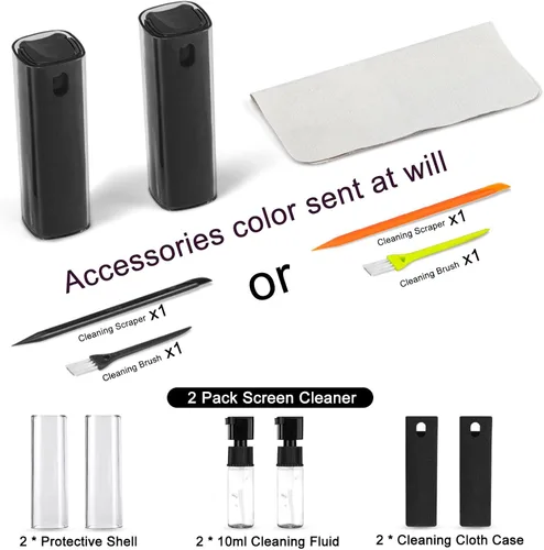 Miniatura 3 de walrfid Paquete de 2 limpiadores de pantalla en aerosol y toallitas para monitor de laptop y pantallas de automóvil, kit de limpieza de niebla