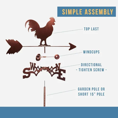 Miniatura 3 de Swen Products Veleta de Gallo (montaje de techo incluido)