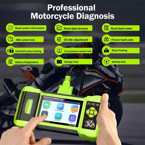 Miniatura 3 de Herramienta de diagnóstico de función de escáner de motocicleta totalmente accesorio, lector de código OBD2, prueba de ABS, prueba de batería