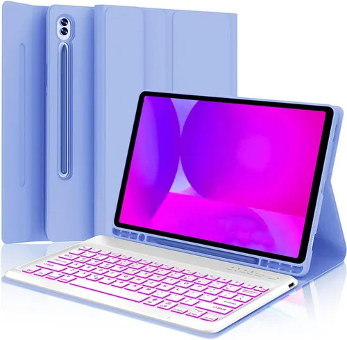 Miniatura 13 de Funda con teclado para Samsung Galaxy Tab A11 Plus / A9 Plus de 11 pulgadas, con retroiluminación Bluetooth A9+ con soporte para bolígrafo S