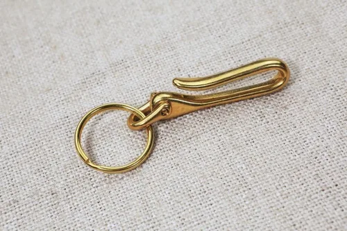 Miniatura 7 de 1 juego de latón macizo en U Key Loop Gancho de cinturón para llaves de coche llavero H23-BFBC