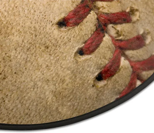 Miniatura 6 de Pardick Alfombra de béisbol de 36.2 pulgadas, alfombra retro circular redonda para niños, hombres, dormitorio, sala de estar, hogar, guardería, sala