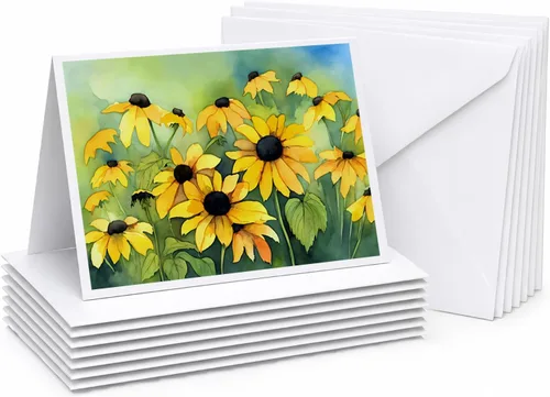Miniatura 36 de Caroline's Treasures DAC1709GCA7P - Tarjetas de felicitación y sobres de arándanos de Texas en acuarela, paquete de 8 tarjetas en blanco con sobres