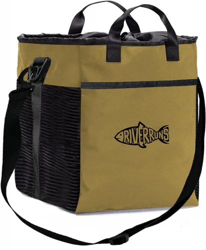 Riverruns Bolsa para Vadeadores de Pesca y Caza con Malla Ventilada, Bolsa de Almacenamiento para Botas de Vadeadores para Senderismo, Camping Caqui