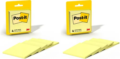 Miniatura 11 de Post-it Bloque de notas original, 3" x 3" 50 hojas por bloque, paquete de 4 color amarillo, Amarillo canario
