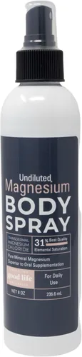 Spray de magnesio por Living the Good Life Naturally: Spray tópico transdérmico de cloruro de magnesio sin aditivos, para pies y cuerpo (el color de