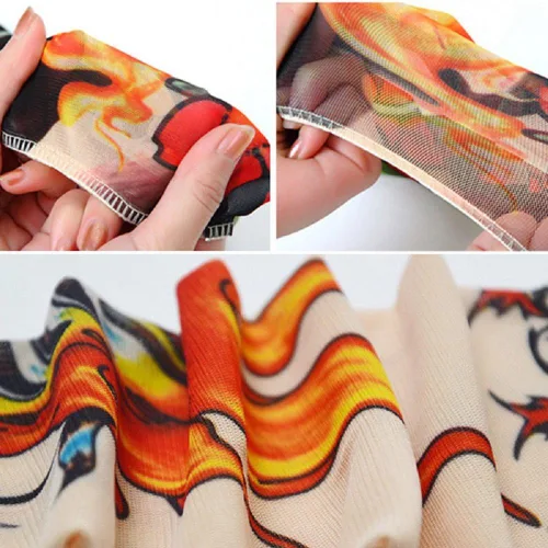 Miniatura 5 de 6pcs mangas temporales del tatuaje para los niños, resbalón falso en las mangas de protección solar del brazo