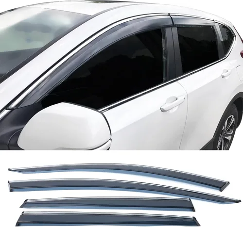 Miniatura 2 de Visera de ventana compatible con Honda CRV 2017-2022, estilo delgado, acrílico, humo, tintado, sol, lluvia, protector de pantalla, deflector