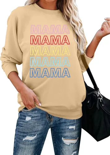 Miniatura 7 de Sudadera para mujer con divertido estampado de letras, blusa informal de manga larga para otoño