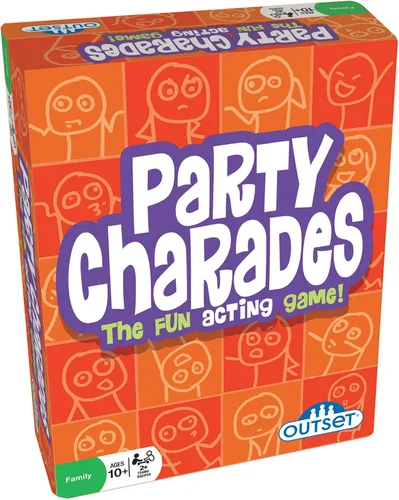 Outset Juego de charadas para fiestas de medios – Diversión familiar con 500 cartas de charadas y temporizador – Esencial para la noche de juegos en
