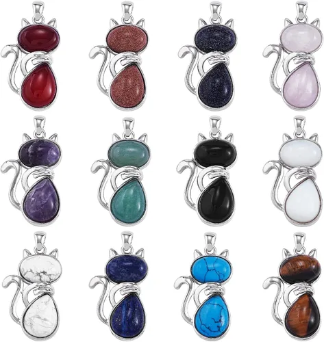 Miniatura 10 de Dije de corazón de piedras preciosas naturales curativas con piedras preciosas de cristal curativo con latón en tono platino, hallazgos para hacer