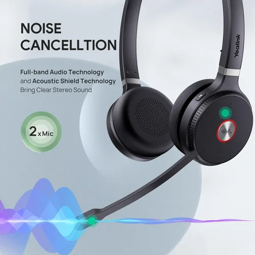 Miniatura 5 de Yealink WH62 DECT Mono Teams Auriculares Inalámbricos, Auriculares de Trabajo con Rango de 525 pies con Micrófono de Cancelación de Ruido 2X
