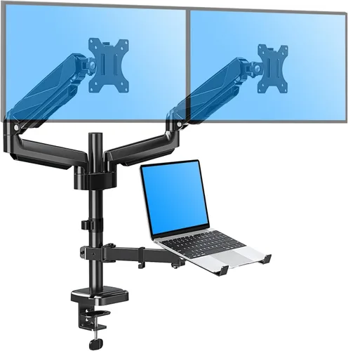 Miniatura 9 de MOUNTUP Soporte para computadora portátil para escritorio, soporte de monitor 2 en 1 con bandeja para laptop con capacidad para 2.2-22 libras