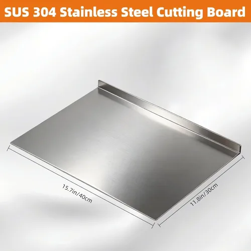 Miniatura 2 de Tabla de cortar, tablas de cortar de acero inoxidable 304 para cocina, tabla de cortar carne, tabla de cortar de metal para frutas, verduras, pan