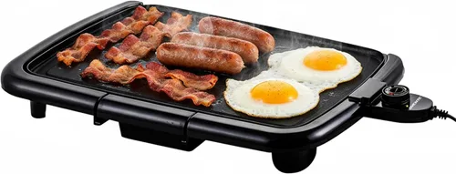 Miniatura 11 de OVENTE Parrilla eléctrica 2 en 1 para interior, parrilla coreana sin humo de 1500W con placa de cocción extraíble antiadherente, 3 sartenes
